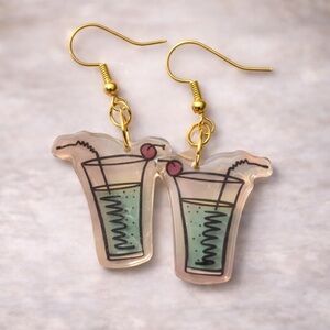 Cocktail Drink Earrings Fun‎ Party Summer Novelty Earrings Jewelry